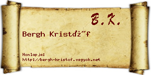 Bergh Kristóf névjegykártya