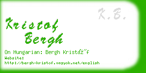 kristof bergh business card